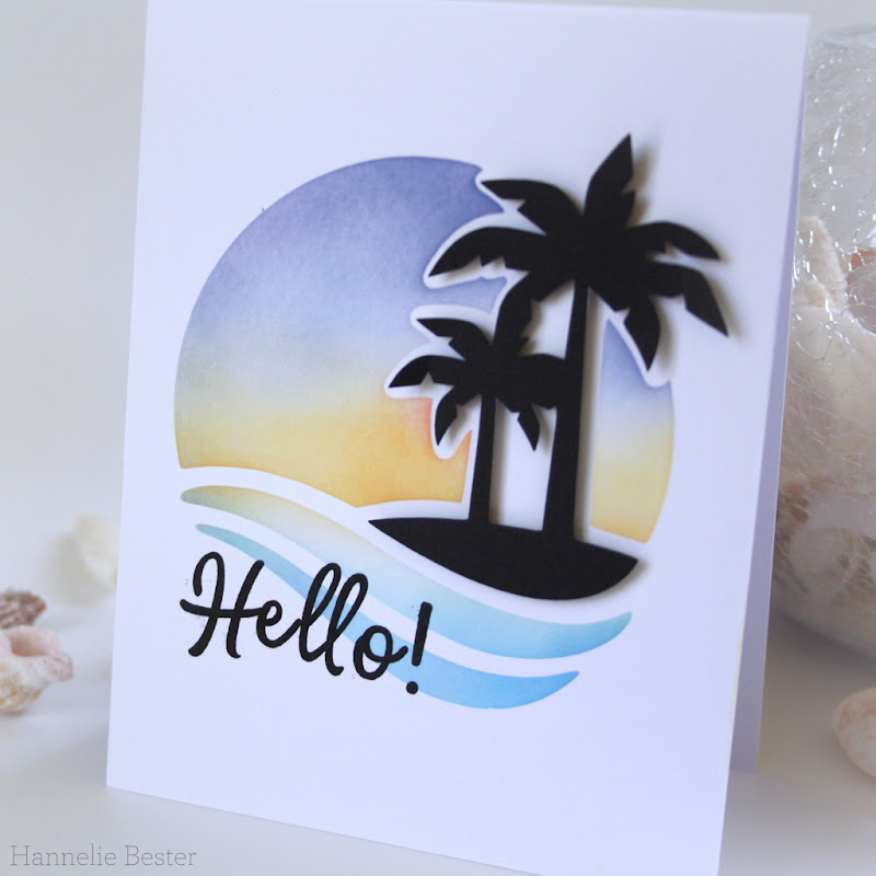 Ink blended - sunset - island inspired card