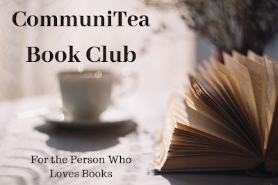 A photo of a book with text reading "for the person who loves books: communitea book club"