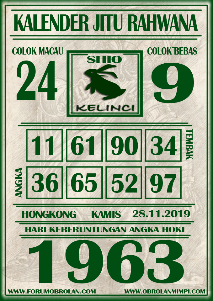 SYAIR HONGKONG HARIAN 28112019 RAHWANA SYAIR JITU