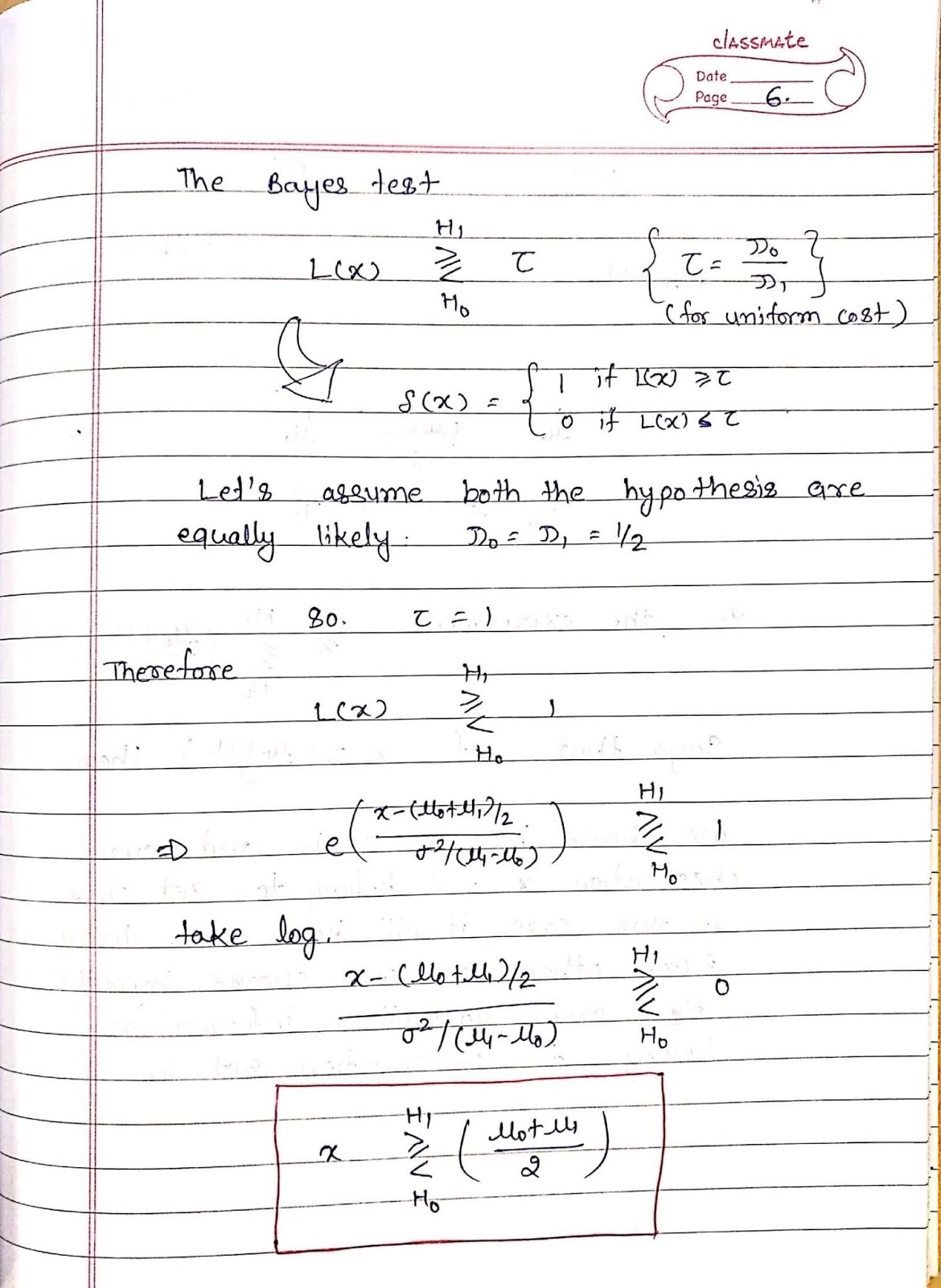 Class Notes: Detection Theory Notes