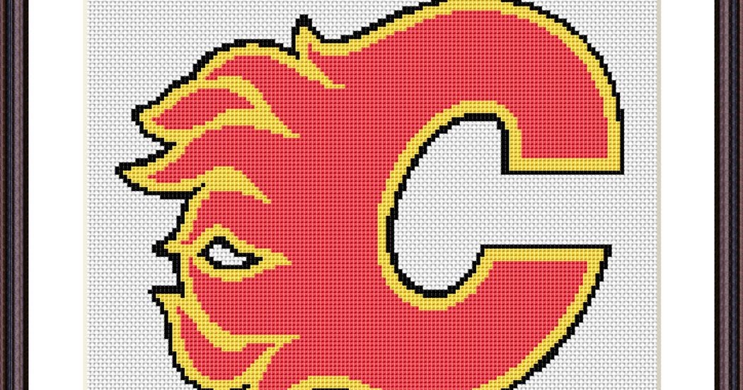 Tango Stitch easy cross stitch designs Calgary Flames logo cross