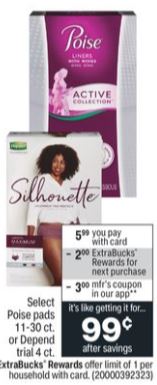 FREE Poise Pads CVS Coupon Deal 1/10-1/16 FREE Poise Pads CVS Coupon Deal 1/10-1/16