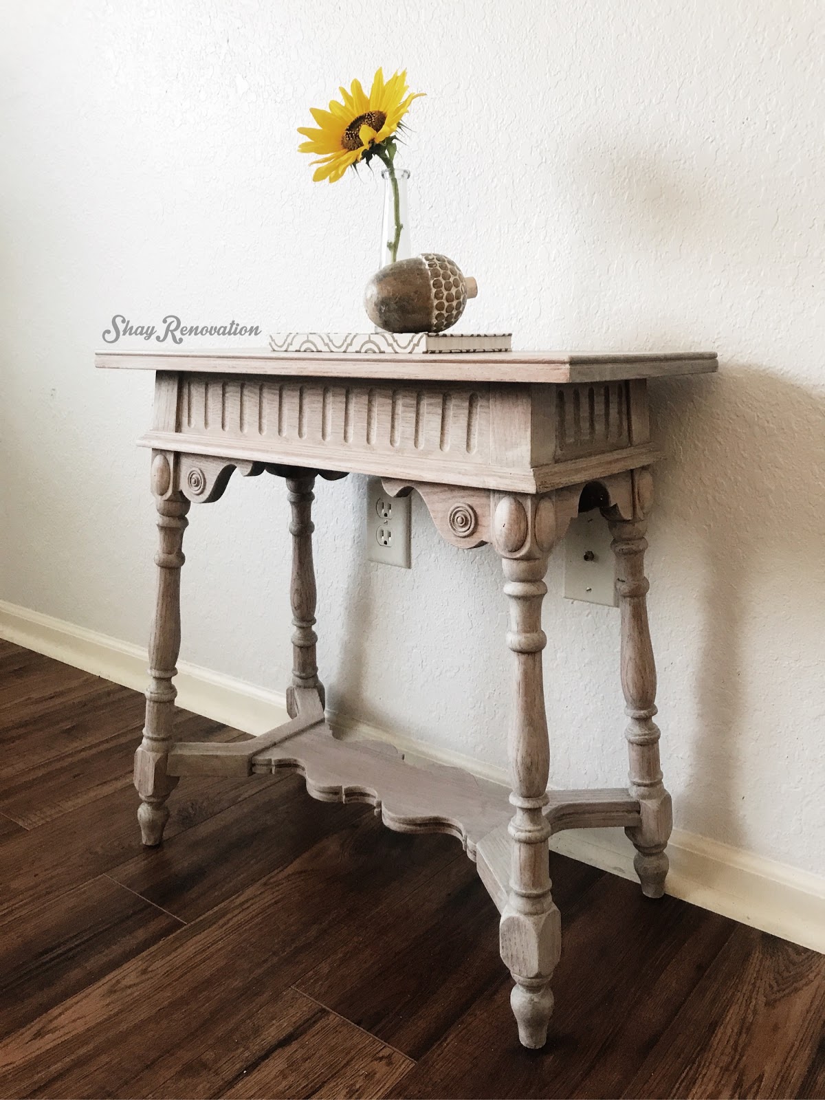 ShayRenovation Whitewash Side Table