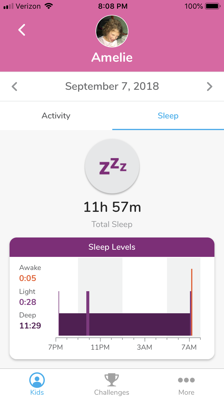 vivofit jr sleep tracking not working