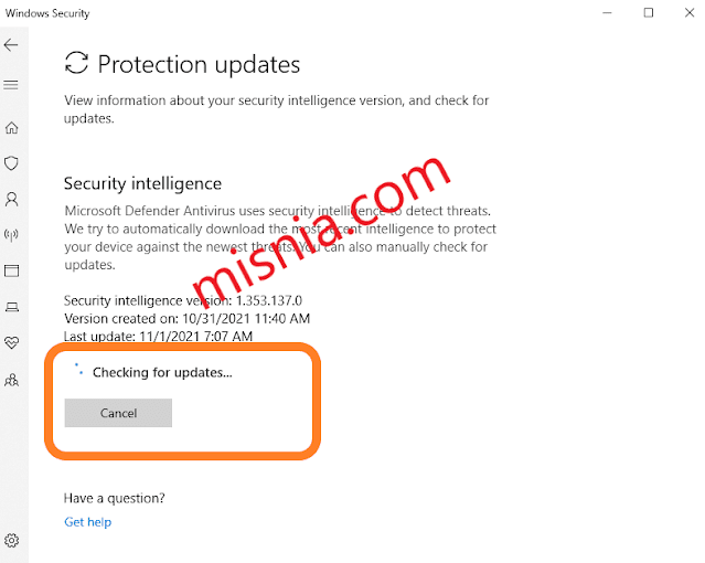updating cirus definition windows security
