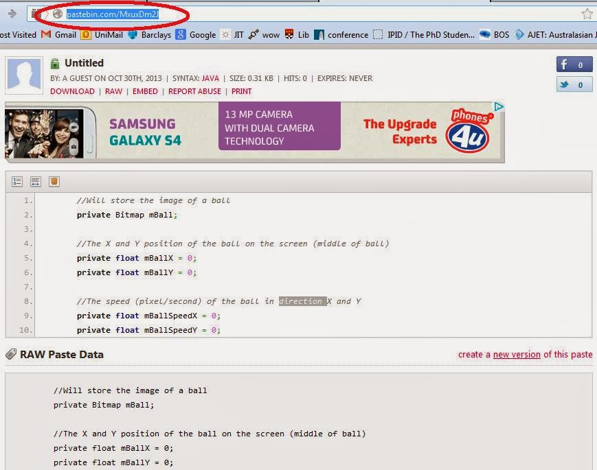 Tharindu's MOOCs Blog FLMobiMOOC Using Pastebin to share your source code