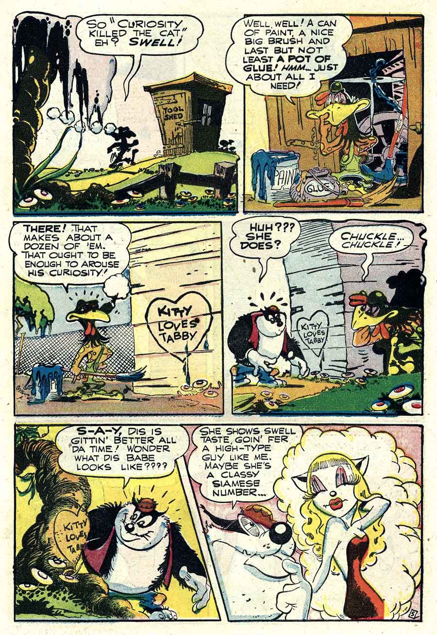 Golden age 1940s funny animal comic book page art by Frank Frazetta - Barnyard Comics #19