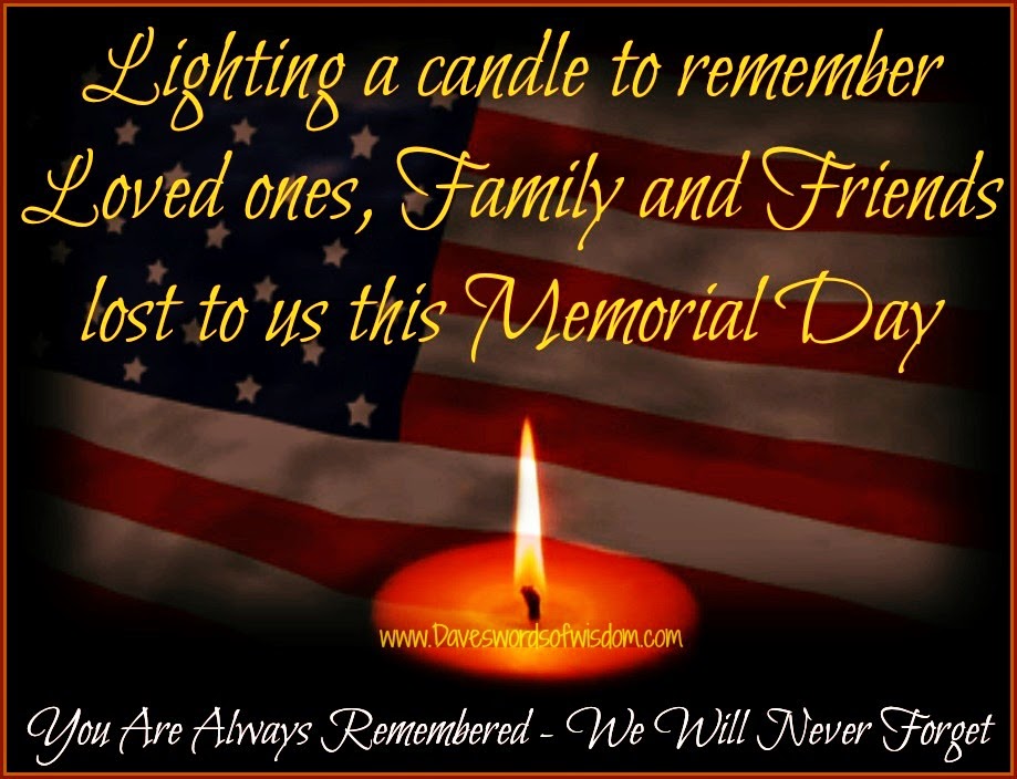 Memorial Day Candle Remember the fallen.