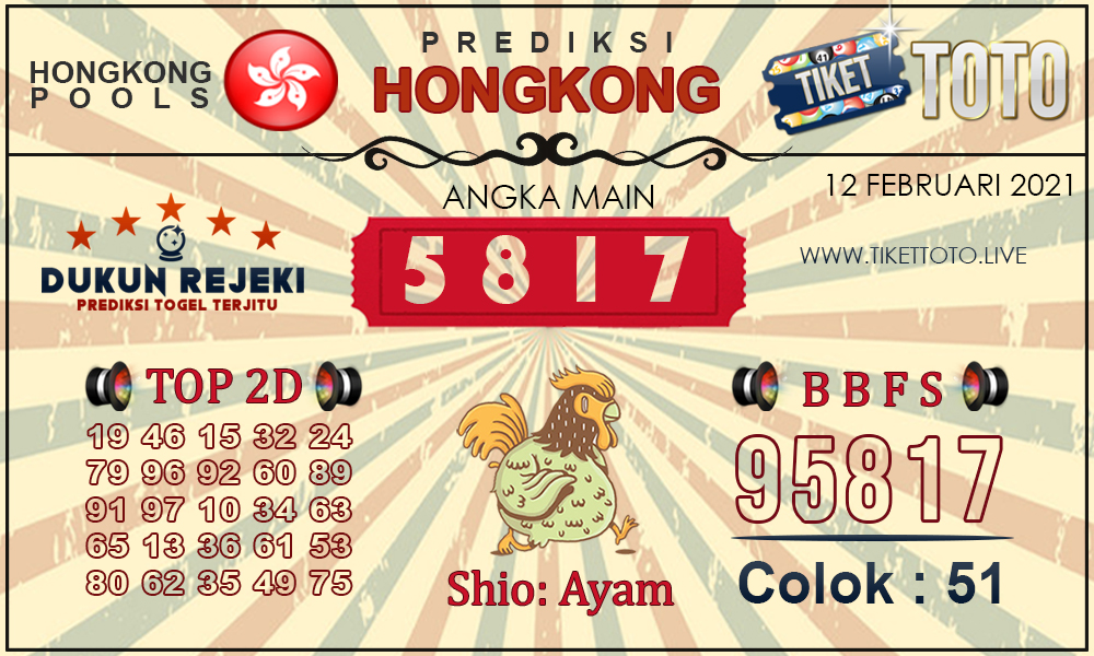 Prediksi Togel HONGKONG TIKETTOTO 12 FEBRUARI 2021
