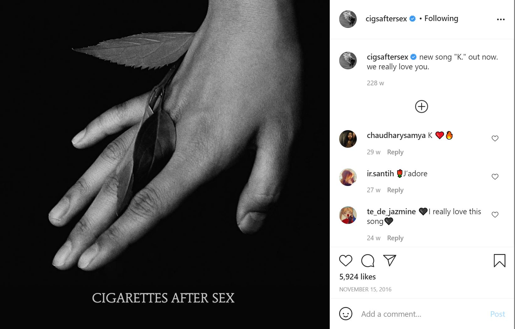 Cigarettes After Sex.