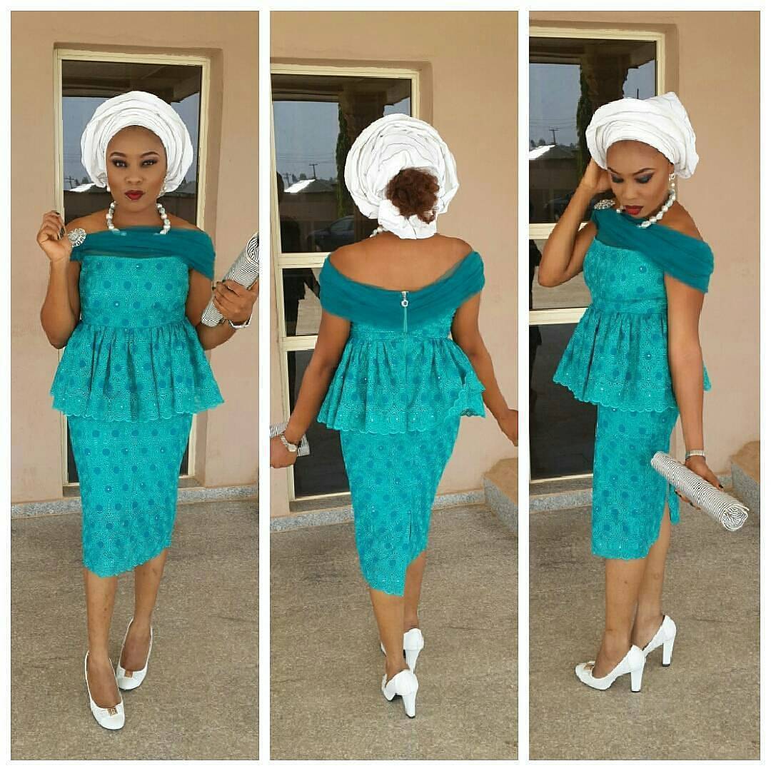 Lace Aso Ebi Styles Skirt and Blouse DeZango