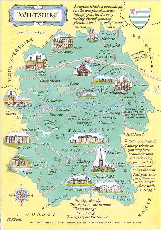 POSTCARDY the postcard explorer Map Wiltshire POSTCARDY the postcard explorer Map Wiltshire