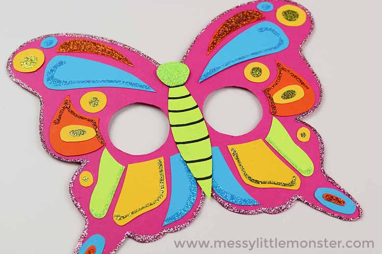 Butterfly Mask Craft for toddlers with Free Printable Butterfly Template