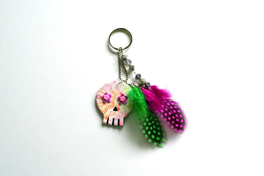 calavera mexicana en arcilla polimérica