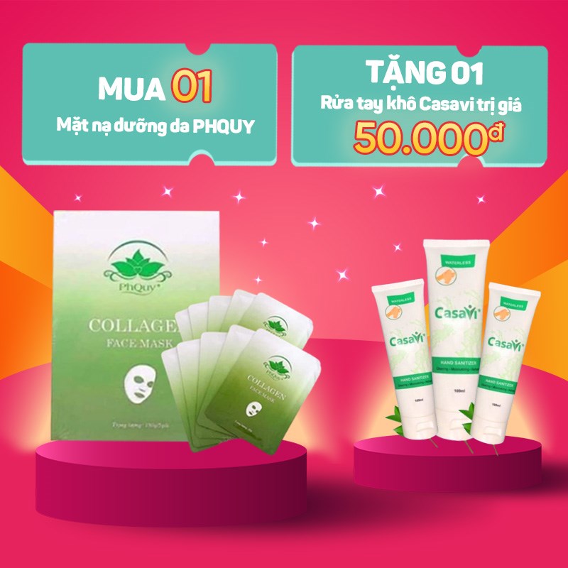 PHQUY Mặt nạ dưỡng da Collagen Face Mask 5 miếng/Hộp