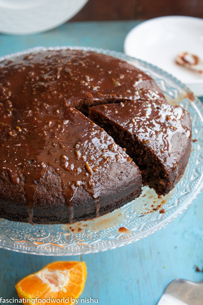 Egg-less chocolate cake made in kadhai 
