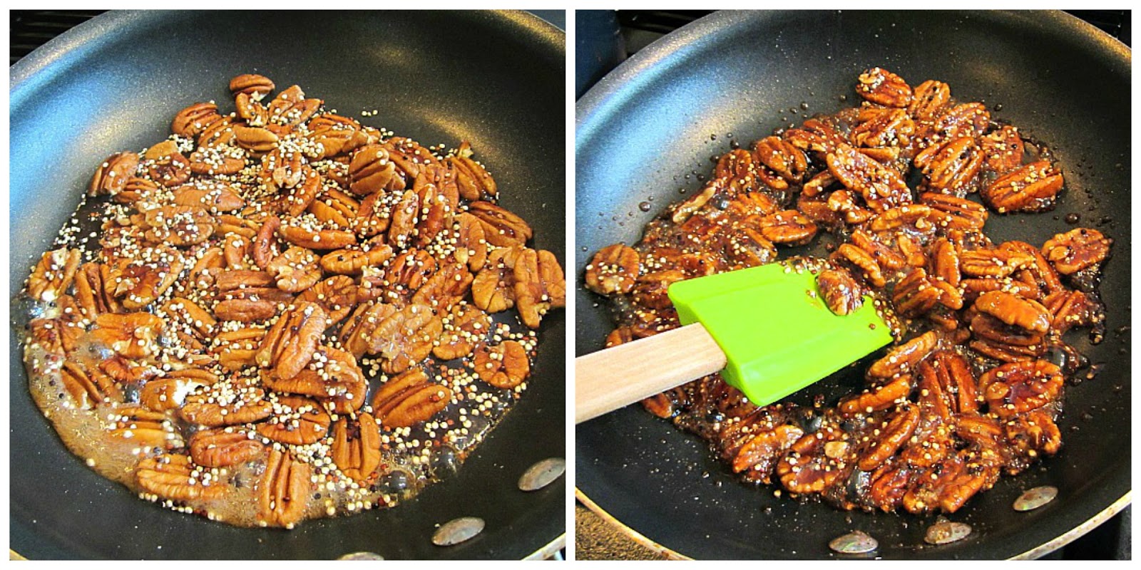 Candied Quinoa Pecans & Spiralized Beet Salad