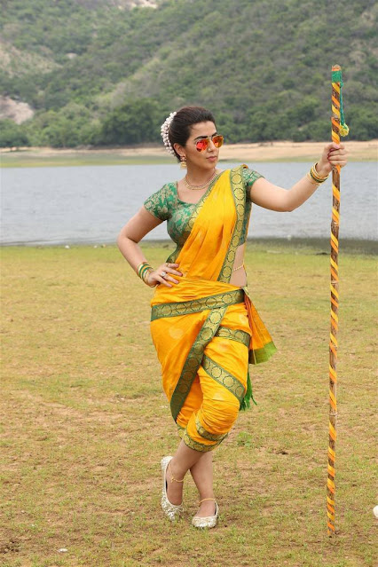 Nikki Galrani Kannada Actress Latest Cute Stills In Saree 6