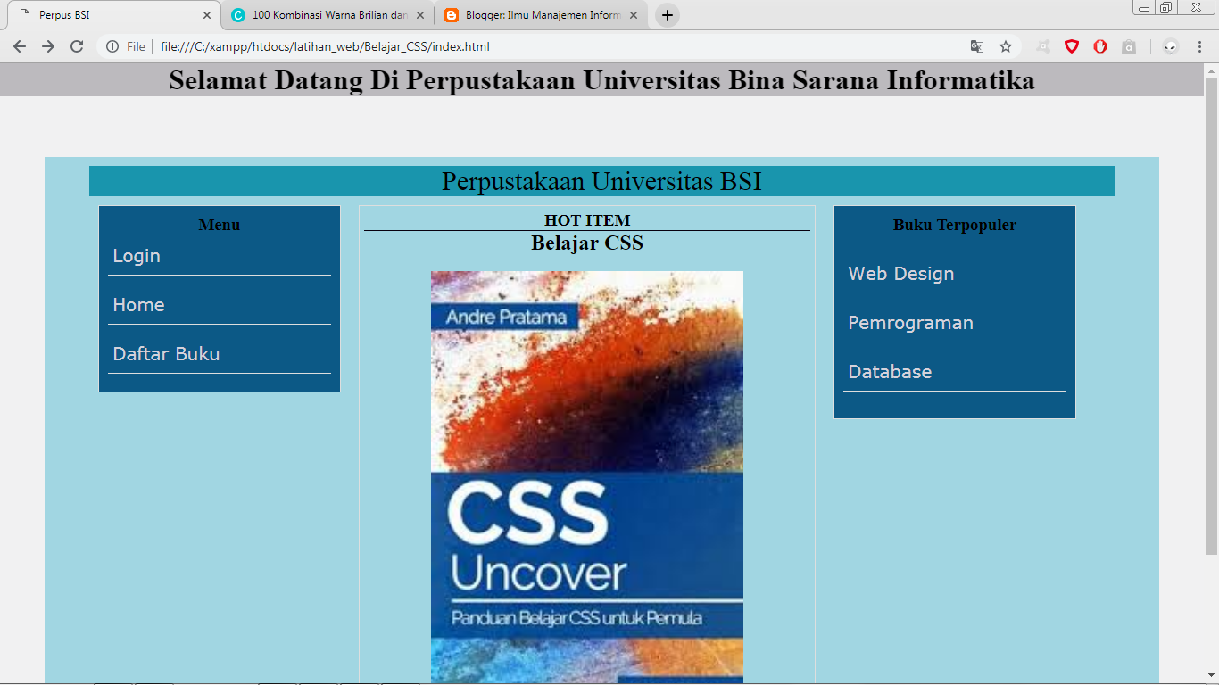 Ilmu Manajemen Informatika: Pembuatan Web sederhana