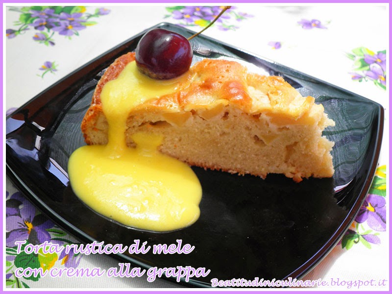 torta rustica di mele con crema alla grappa