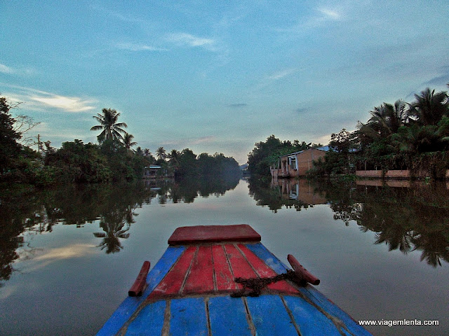 Chegando na homestay ao final da tarde no delta do Rio Mekong