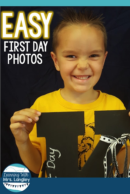 Here are some simple tips for taking pictures on the first day of school in your kindergarten classroom. The first day is hectic but you want to capture a perfect picture for parents. This simple chalkboard sign idea and backdrop hack will help make it easy! 