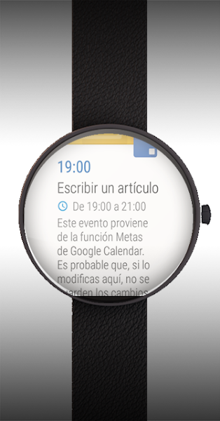 Vista agenda en Moto360