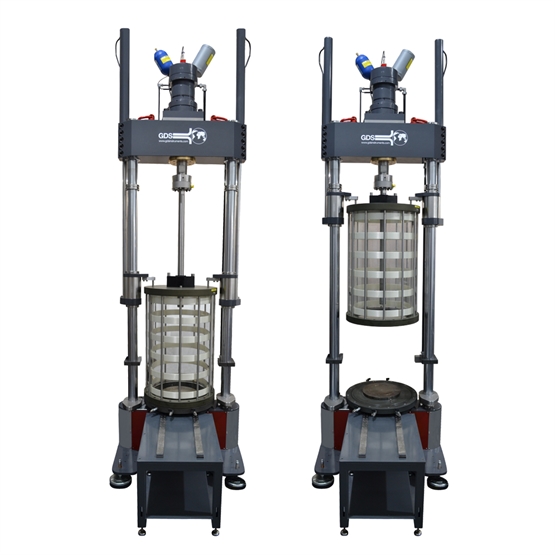 Cyclic triaxial testing machine – several components of this machine