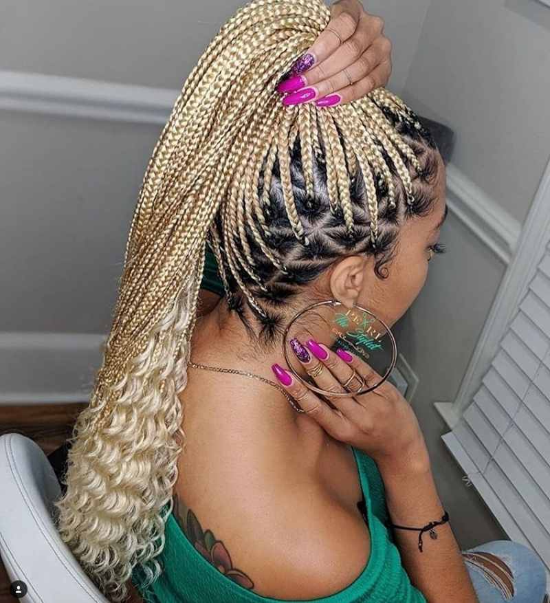 pix Black And Platinum Blonde Knotless Braids 26 classy and stunning blonde b...