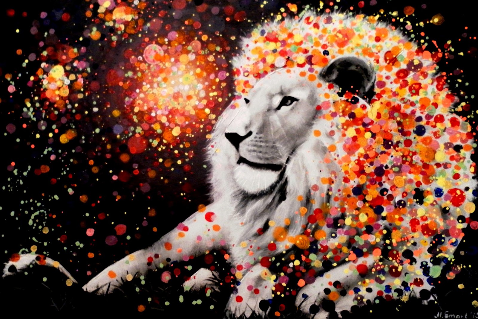 Joy of Art by Marina Joy Original Abstract Painting of Lion By Marina Joy