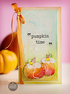 SRM Stickers Blog - Pumpkin Time by Michele - #card #fall #doily #pumpline #stickers #sentiments