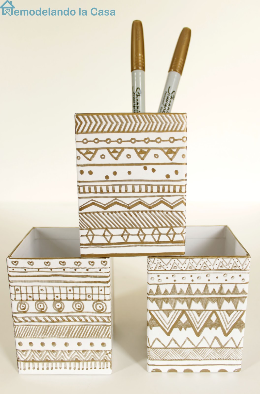 Tribal Designs Teacher Gift with Sharpie - Remodelando la Casa