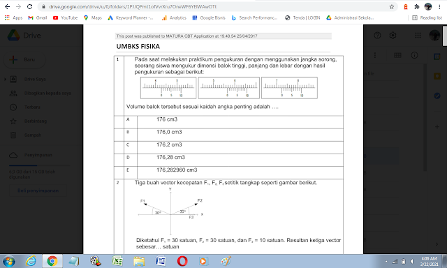 Contoh Soal Ujian Madrasah (UM) Fisika MA