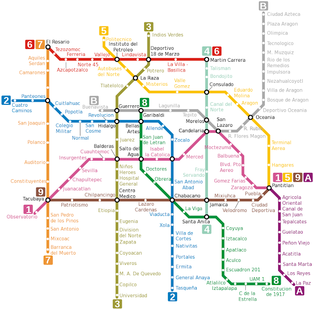 México subway map