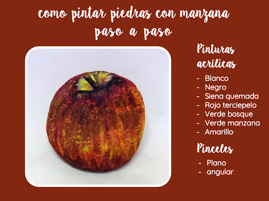 COMO PINTAR PIEDRAS CON MANZANA PASO A PASO