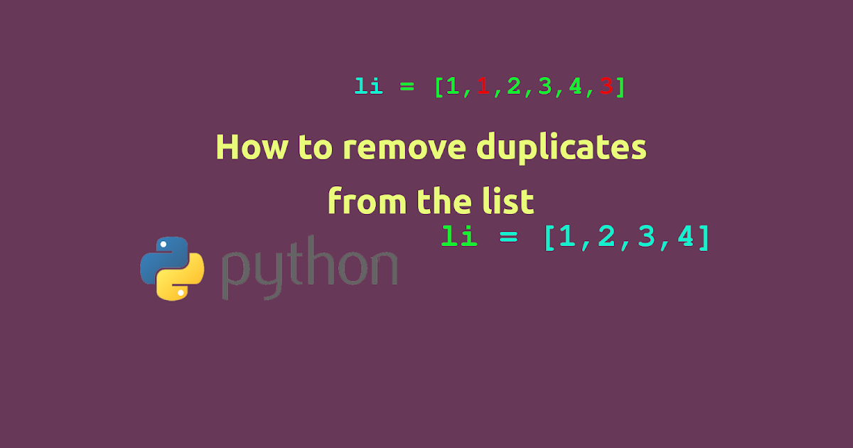How to remove duplicates from list in Python