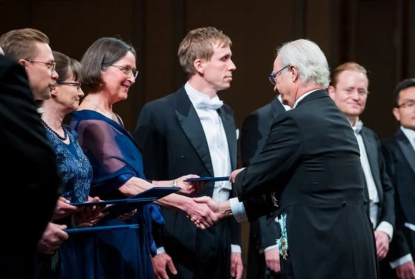 King Carl Gustaf and Queen Silvia attended the Royal Swedish Academy of Sciences' formal gathering held at Musikaliska Concert Hall