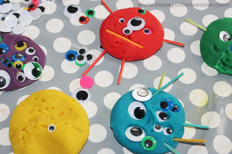 Playdough monsters counting activity