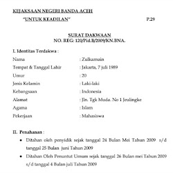 Contoh Surat Dakwaan Pidana