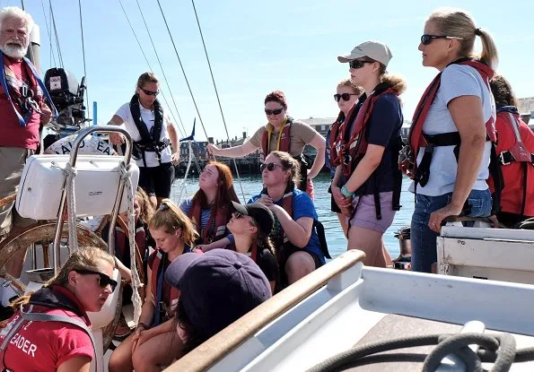 Sophie, Countess of Wessex and Lady Louise visited The Association of Sail Training Organisations at Haslar Marina in Gosport, Hampshire