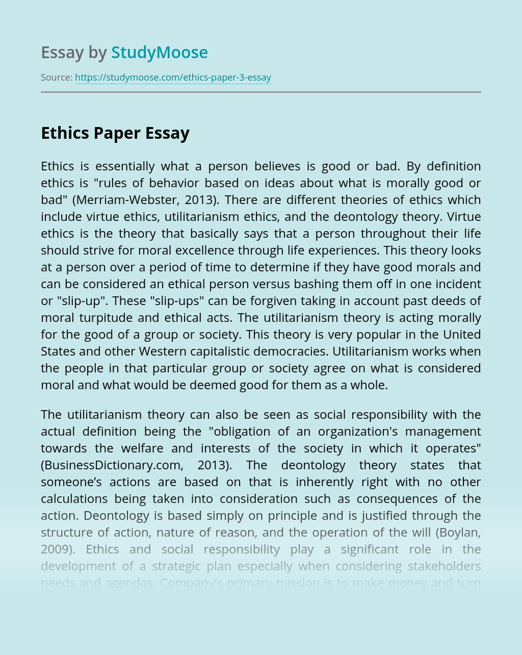 what is will in ethics essay