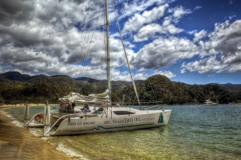 Sailing at Abel Tasman National Park in New Zealand Sailing at Abel Tasman National Park in New Zealand