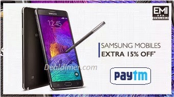Samsung Mobiles Extra 20% or 15% Cashback – PayTm