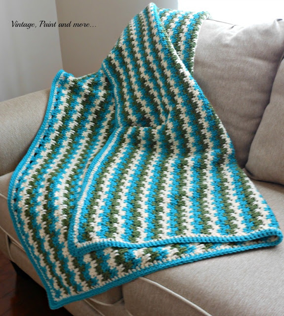 Vintage, Paint and more... crochet afghan using a free pattern and done in double crochet