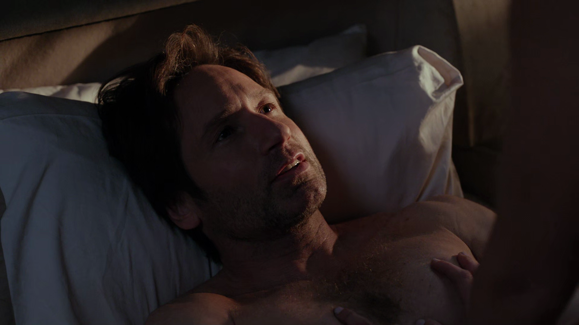 David Duchovny shirtless in Californication 6-04 "Hell Bent For Leathe...