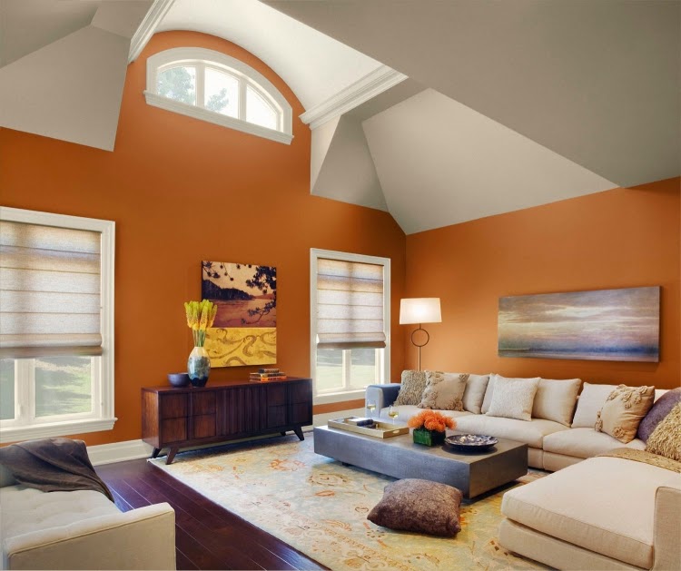 Trendy living area paint colors and colour combinations in 2015