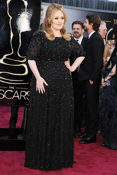 English singer and songwriter Adele wears Jenny Packham Dress- 2013 Oscars Ceremony