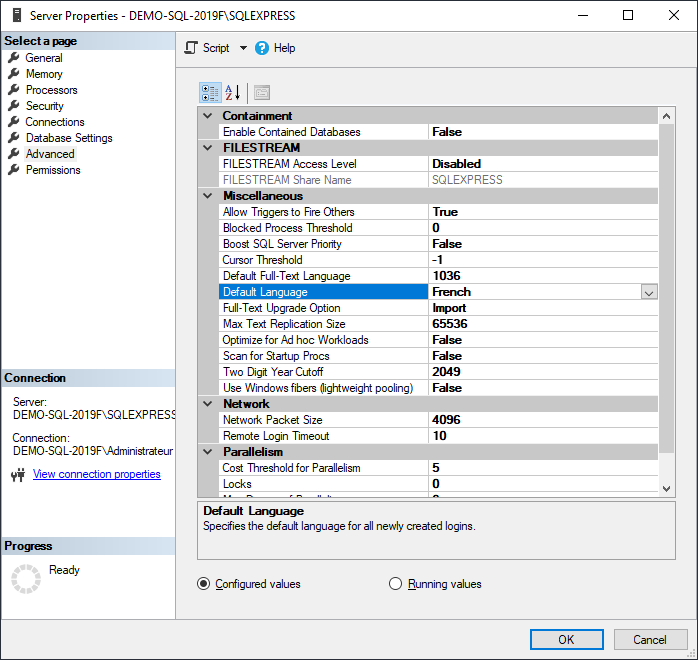 Sql Server Configuration Default Language – QIXTZU