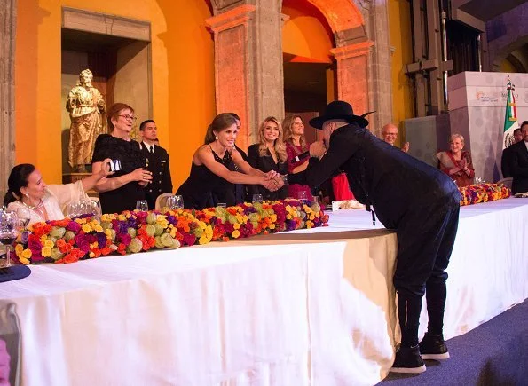 Queen Letizia attended gala dinner with Mexico's President Enrique Pena Nieto and his wife Angelica Rivera, Mexico