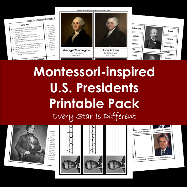 Montessori-inspired U.S. Presidents Printable Pack